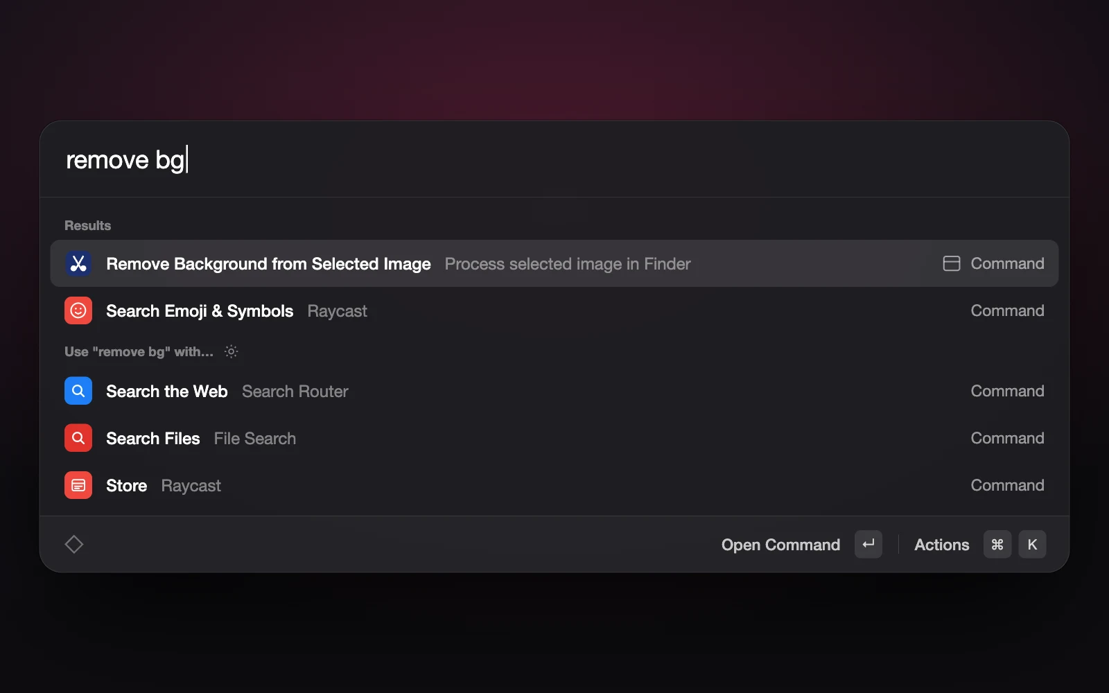 Aperçu de l'interface de RemoveBG